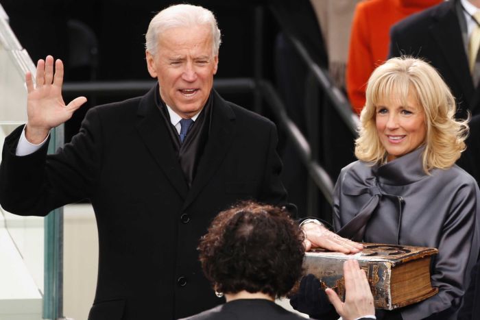 High Quality Vice President Biden swearing in Blank Meme Template