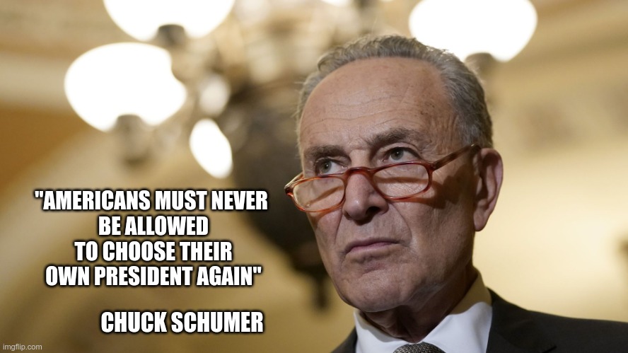 In Today's News | "AMERICANS MUST NEVER 
BE ALLOWED TO CHOOSE THEIR
OWN PRESIDENT AGAIN"; CHUCK SCHUMER | image tagged in deep thoughts with schumer,demonrats,joe biden cheated | made w/ Imgflip meme maker