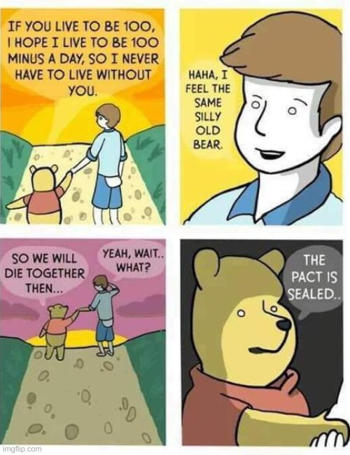 Winnie the Pooh | image tagged in winnie the pooh,cult,funny,dark humor | made w/ Imgflip meme maker