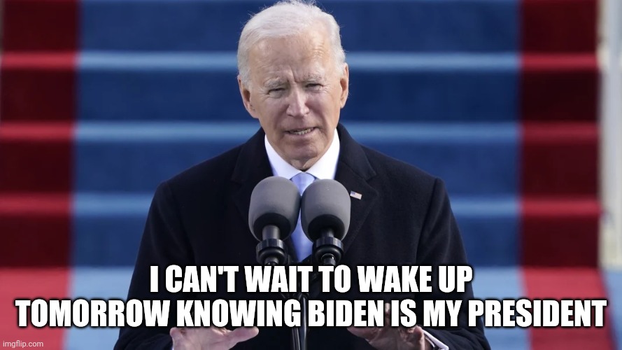 And the next day, and the next day, and the next day, and the next day, and the next day, | I CAN'T WAIT TO WAKE UP TOMORROW KNOWING BIDEN IS MY PRESIDENT | image tagged in biden inaugural speech | made w/ Imgflip meme maker