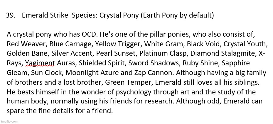 I love writing OC bios. But sadly can't make them actually exist through art. Here's one of many. | image tagged in my little pony,original character | made w/ Imgflip meme maker