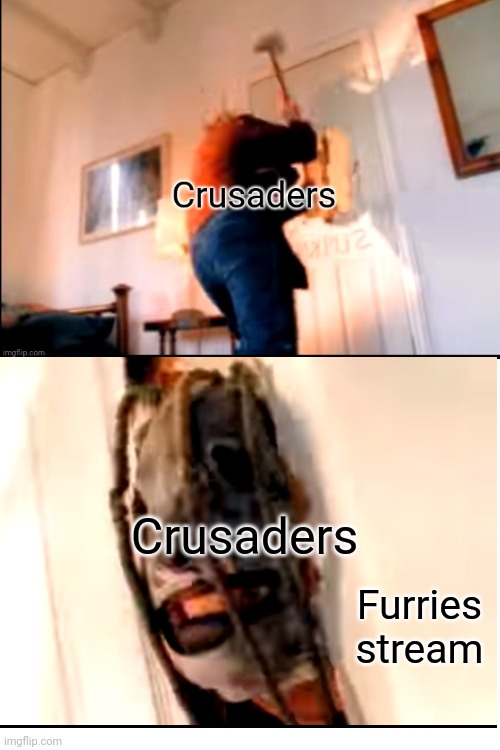 I made this template from ---- -- --- from -------- | Crusaders; Furries stream | image tagged in blank white template | made w/ Imgflip meme maker