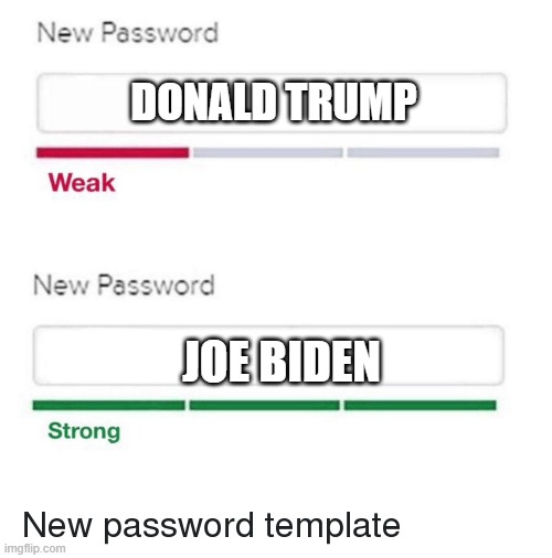 president for today | DONALD TRUMP; JOE BIDEN | image tagged in password meme,election 2020 | made w/ Imgflip meme maker