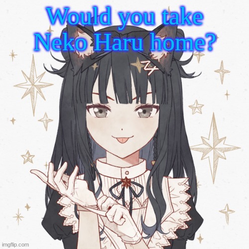 This is basically neko me, btw. | Would you take Neko Haru home? | made w/ Imgflip meme maker