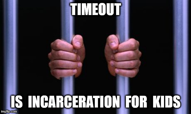 Prison Bars | TIMEOUT IS  INCARCERATION  FOR  KIDS | image tagged in prison bars | made w/ Imgflip meme maker