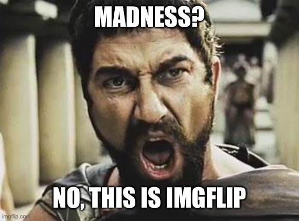 This is Sparta | MADNESS? NO, THIS IS IMGFLIP | image tagged in this is sparta | made w/ Imgflip meme maker