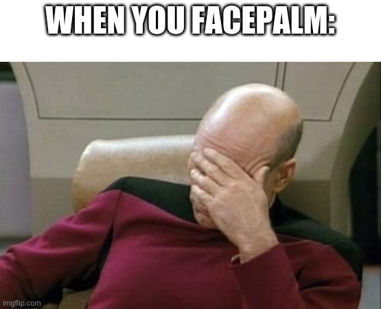 anti memes are funnn | WHEN YOU FACEPALM: | image tagged in memes,captain picard facepalm | made w/ Imgflip meme maker