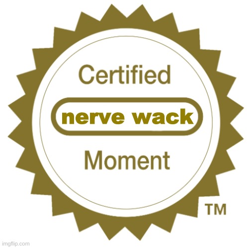 i am a nerve wack | nerve wack | image tagged in certified blank moment | made w/ Imgflip meme maker