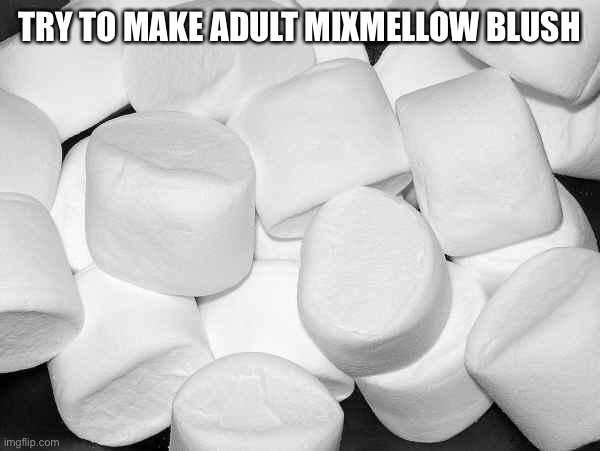 Adult Mixmellow is mature and stuff.. | TRY TO MAKE ADULT MIXMELLOW BLUSH | image tagged in marshmallow | made w/ Imgflip meme maker