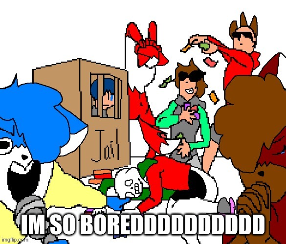Welp, off to prodigy I go | IM SO BOREDDDDDDDDDD | image tagged in cloud and the squad | made w/ Imgflip meme maker