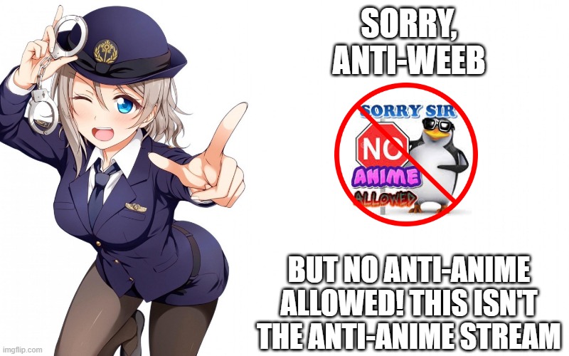 For those who wish to join, you can tell me in the comments! | SORRY, ANTI-WEEB; BUT NO ANTI-ANIME ALLOWED! THIS ISN'T THE ANTI-ANIME STREAM | image tagged in queenofdankness_jemy_apchief announcement | made w/ Imgflip meme maker