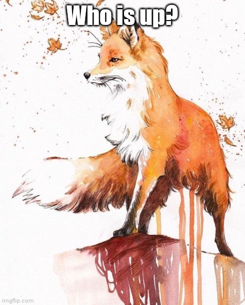 Fox Painting | Who is up? | image tagged in fox painting | made w/ Imgflip meme maker