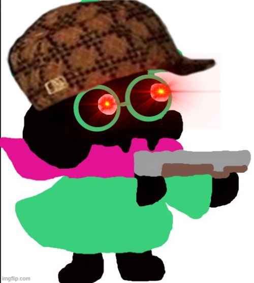 I made Ralsei look amazing | image tagged in ralsei,swag,gun | made w/ Imgflip meme maker