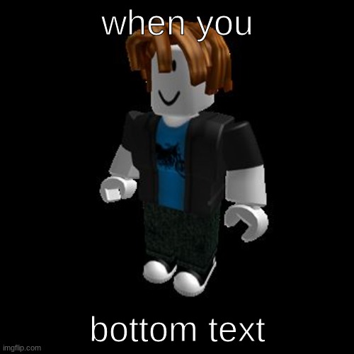 when you | when you; bottom text | image tagged in roblox meme | made w/ Imgflip meme maker