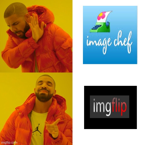 What even is ImageChef, like bruh. | image tagged in memes,drake hotline bling | made w/ Imgflip meme maker