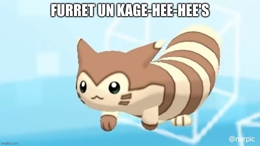 Furret Walcc | FURRET UN KAGE-HEE-HEE'S | image tagged in furret walcc | made w/ Imgflip meme maker