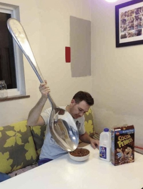 Giant Spoon Cocoa Pebbles Blank Meme Template