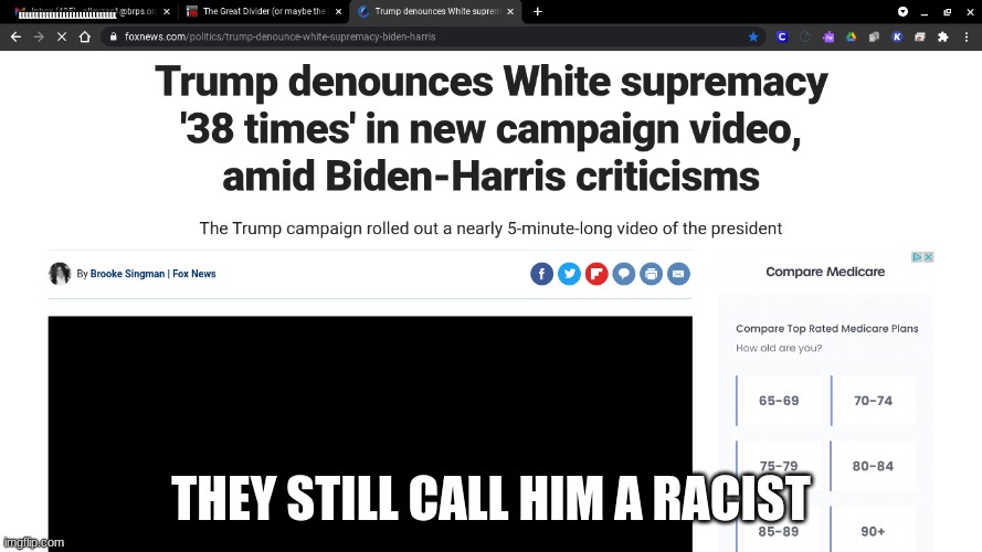 Trump is not racist | LLLLLLLLLLLLLLLLLLLLLLLLLLLLL; THEY STILL CALL HIM A RACIST | image tagged in politics | made w/ Imgflip meme maker
