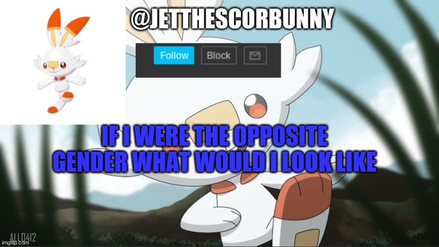 jet_the_scorbunny | IF I WERE THE OPPOSITE GENDER WHAT WOULD I LOOK LIKE | image tagged in jet_the_scorbunny | made w/ Imgflip meme maker