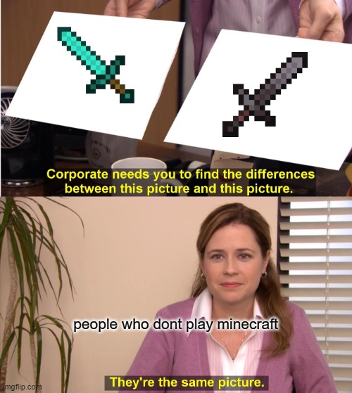 They're The Same Picture Meme | people who dont play minecraft | image tagged in memes,they're the same picture | made w/ Imgflip meme maker