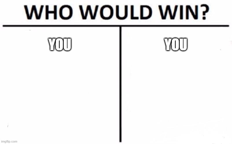 Who Would Win? | YOU; YOU | image tagged in memes,who would win | made w/ Imgflip meme maker