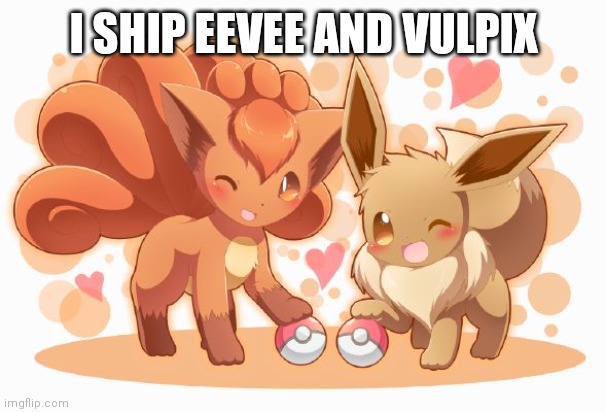 XD | I SHIP EEVEE AND VULPIX | image tagged in eevee and vulpix | made w/ Imgflip meme maker