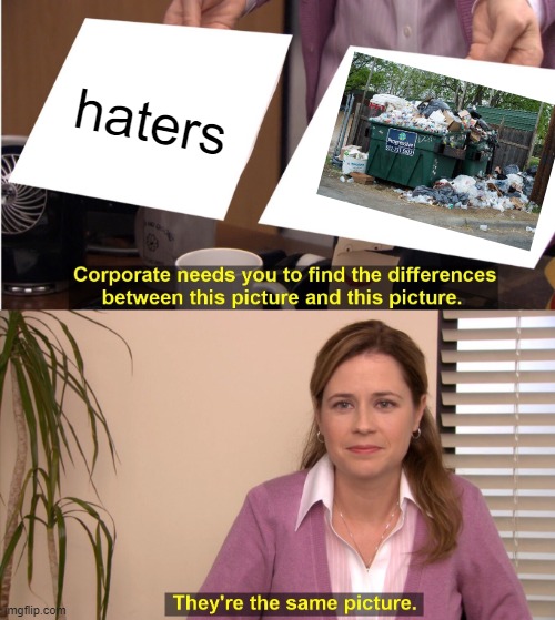 They're The Same Picture Meme | haters | image tagged in memes,they're the same picture | made w/ Imgflip meme maker