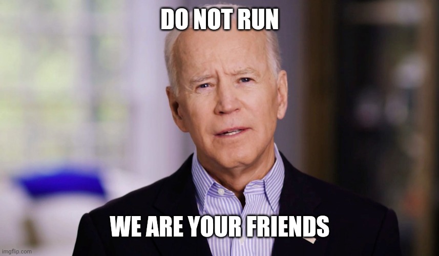 Joe Biden 2020 | DO NOT RUN; WE ARE YOUR FRIENDS | image tagged in joe biden 2020 | made w/ Imgflip meme maker