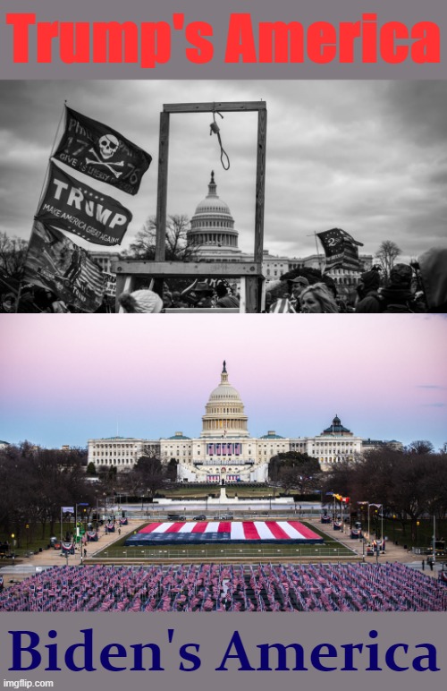 Trump's America vs. Biden's America Blank Meme Template