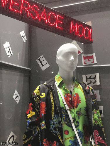 Versace Moo-d | image tagged in fashion,window design,versace,mood,brian einersen | made w/ Imgflip images-to-gif maker