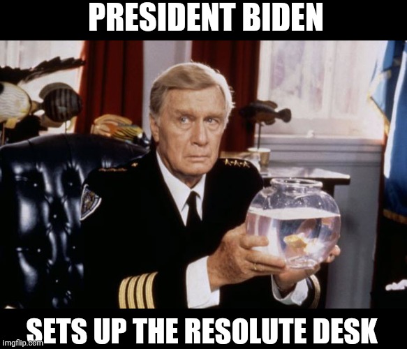 President Biden Oval Office | PRESIDENT BIDEN; SETS UP THE RESOLUTE DESK | image tagged in election 2020,joe biden,politics,democrats,republicans,police academy | made w/ Imgflip meme maker