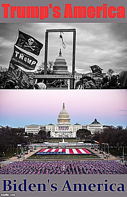 'nuff said | image tagged in trump's america vs biden's america sharpened,inauguration,inauguration day,election 2020,capitol hill,riot | made w/ Imgflip meme maker