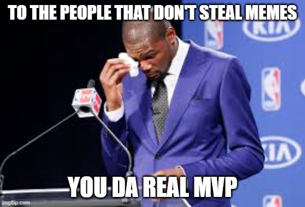 TO THE PEOPLE THAT DON'T STEAL MEMES; YOU DA REAL MVP | image tagged in memes | made w/ Imgflip meme maker