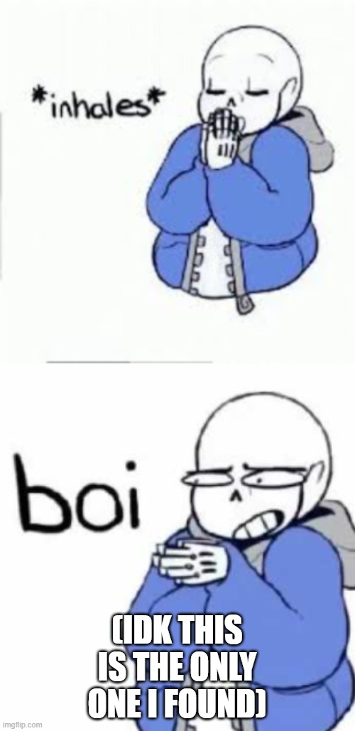 sans *inhale* boi | (IDK THIS IS THE ONLY ONE I FOUND) | image tagged in sans inhale boi | made w/ Imgflip meme maker