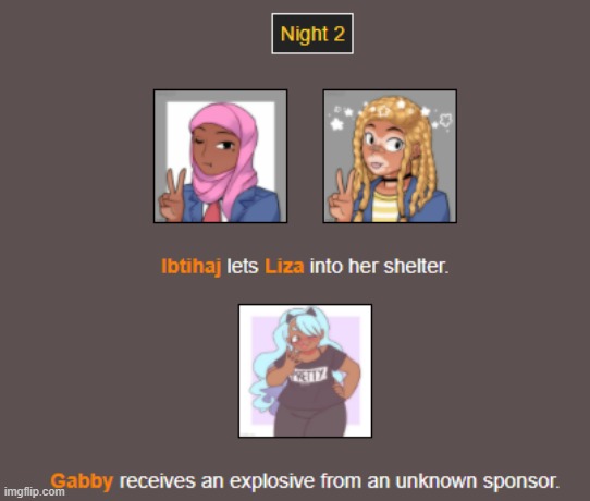 Night 2 | image tagged in hunger games | made w/ Imgflip meme maker