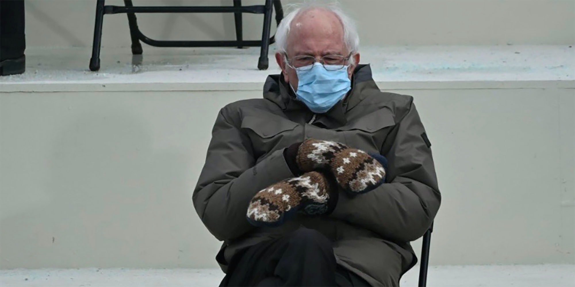 High Quality Bernie Sanders Sitting Blank Meme Template