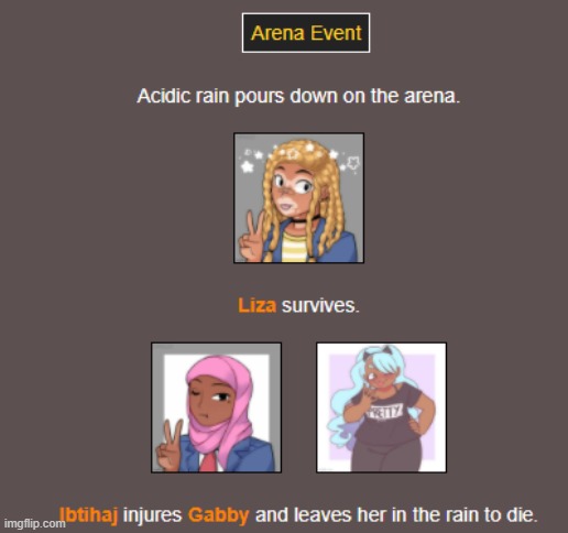 Day 3 (arena) | image tagged in hunger games | made w/ Imgflip meme maker