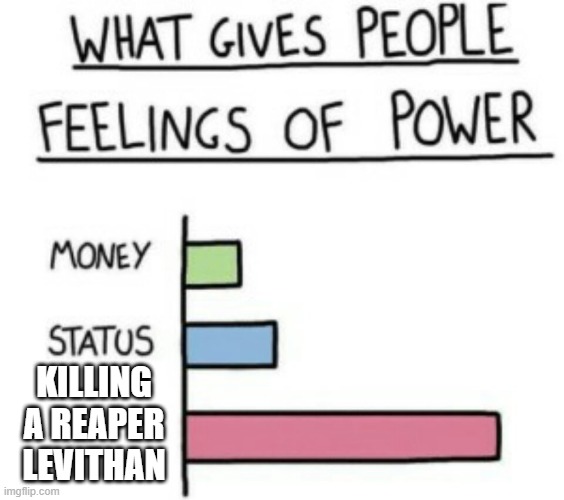 What gives people feelings of power subnautica edition | KILLING A REAPER LEVITHAN | image tagged in what gives people feelings of power | made w/ Imgflip meme maker