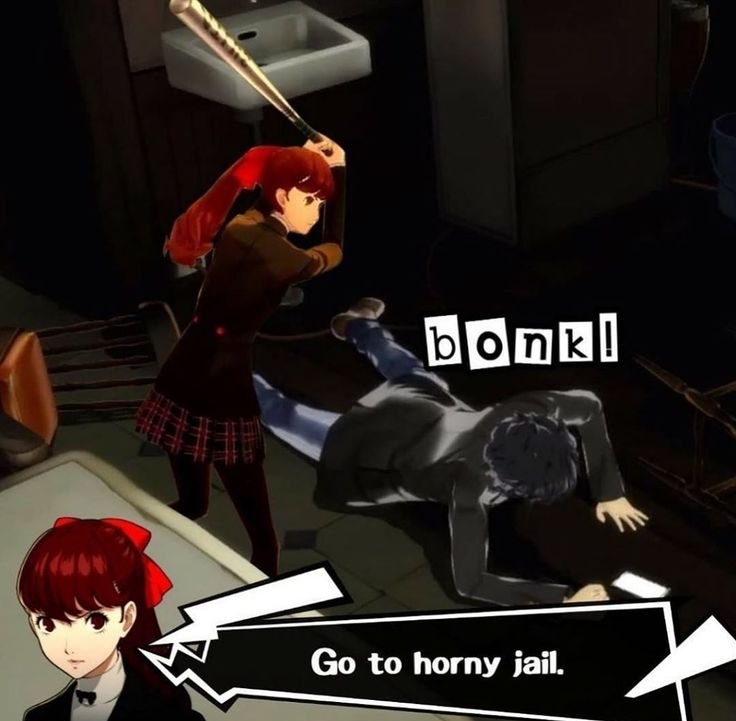 High Quality Persona go to horny jail Blank Meme Template