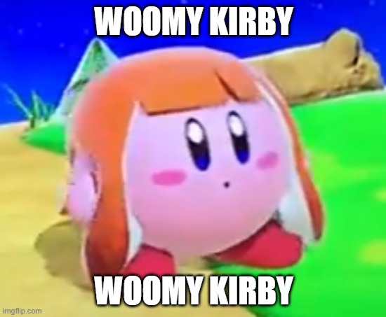 Inkling Kirby | WOOMY KIRBY; WOOMY KIRBY | image tagged in inkling kirby | made w/ Imgflip meme maker