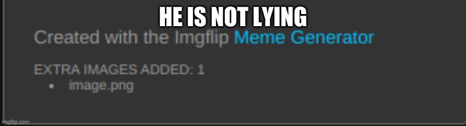 HE IS NOT LYING | made w/ Imgflip meme maker
