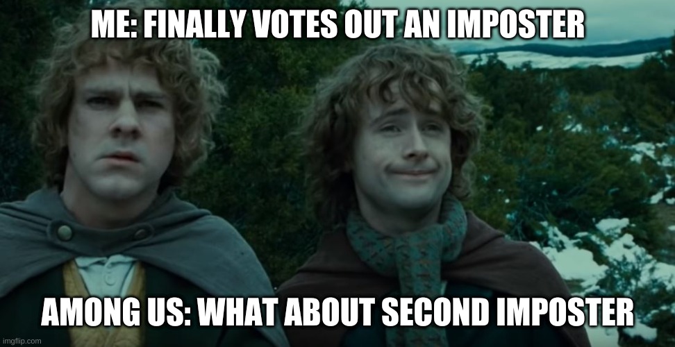 upvoting gives you points soooo... | ME: FINALLY VOTES OUT AN IMPOSTER; AMONG US: WHAT ABOUT SECOND IMPOSTER | image tagged in what about second breakfast | made w/ Imgflip meme maker