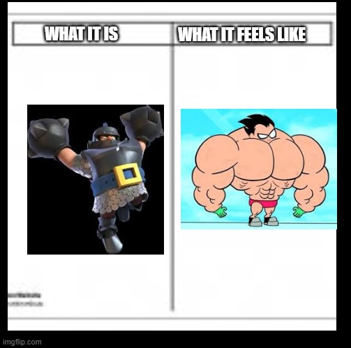 he needs a NERF | WHAT IT FEELS LIKE; WHAT IT IS | image tagged in clash royale | made w/ Imgflip meme maker