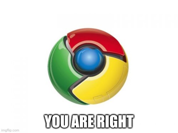 Google Chrome Meme | YOU ARE RIGHT | image tagged in memes,google chrome | made w/ Imgflip meme maker