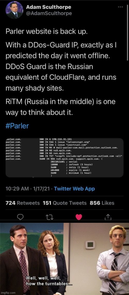 Parler is back, aaaand they're using the same hosting as HAMAS. | image tagged in parler is back,well well well how the turn tables,social media,terrorists,terrorist,terrorism | made w/ Imgflip meme maker