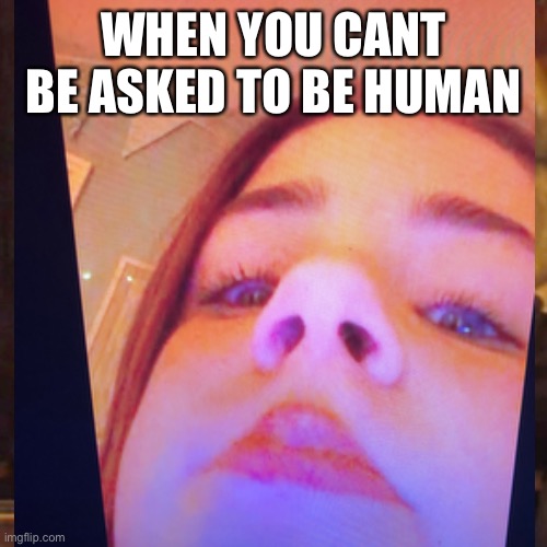 DK |  WHEN YOU CANT BE ASKED TO BE HUMAN | image tagged in memes | made w/ Imgflip meme maker