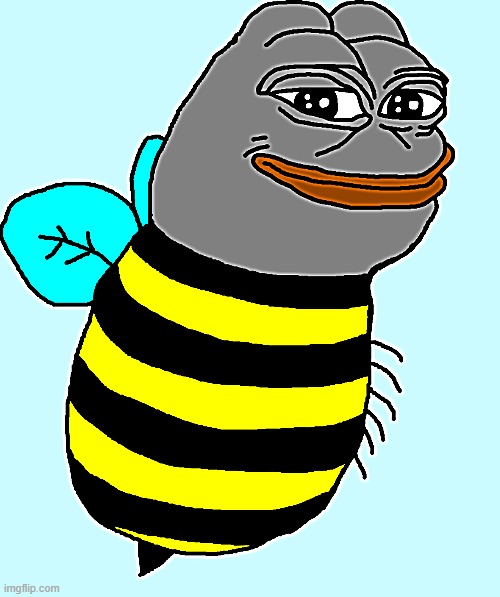 Pepe bee sharpened. Ugh it's so gross | image tagged in pepe bee | made w/ Imgflip meme maker