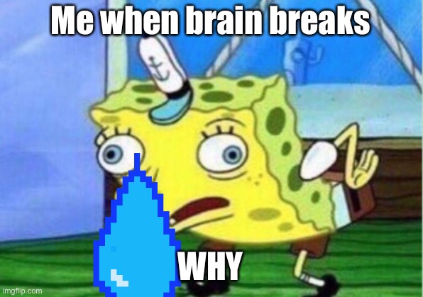 Mocking Spongebob | Me when brain breaks; WHY | image tagged in memes,mocking spongebob | made w/ Imgflip meme maker