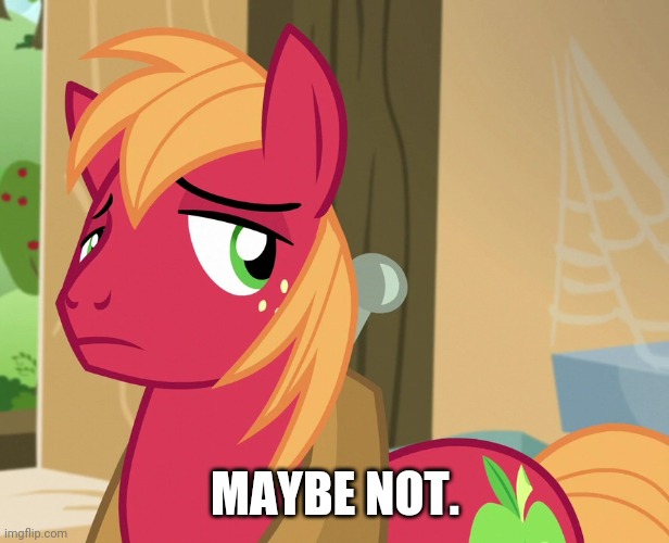 Disappointed Big Macintosh (MLP) | MAYBE NOT. | image tagged in disappointed big macintosh mlp | made w/ Imgflip meme maker
