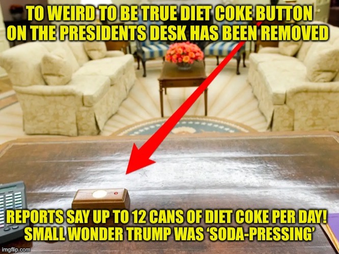 It’s the real thing | image tagged in donald trump,maga,diet coke,drinking,orange,dummy | made w/ Imgflip meme maker